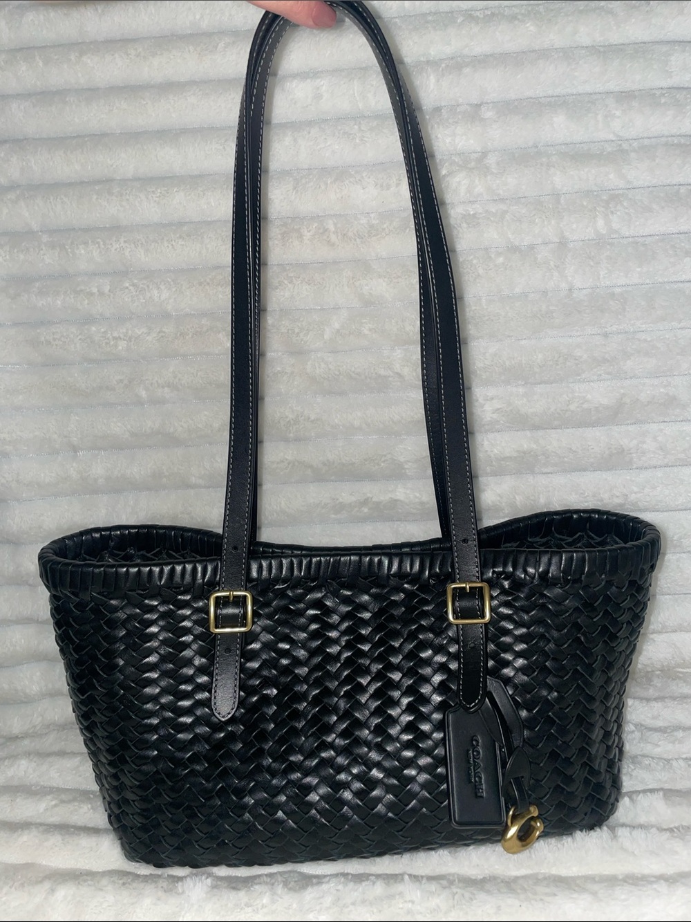 Coach Black Woven Swinger Shoulder
Tote